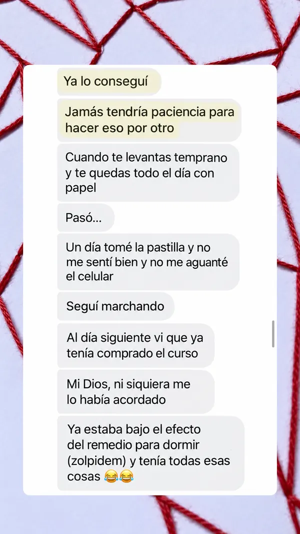 Mensaje real de una alumna de Bordados de Refugio en Papel